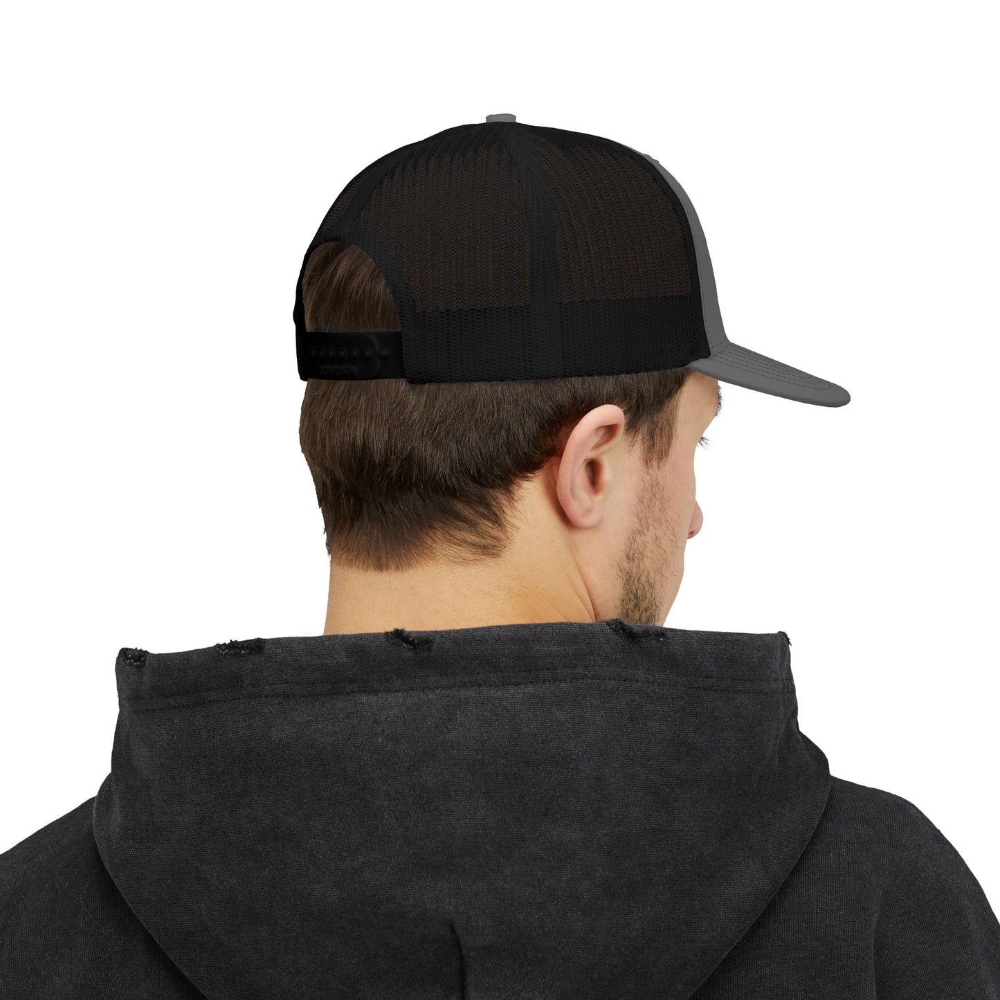 Cloud Pack Trucker Cap — Embroidered Mountain & Cloud Snapback Hat