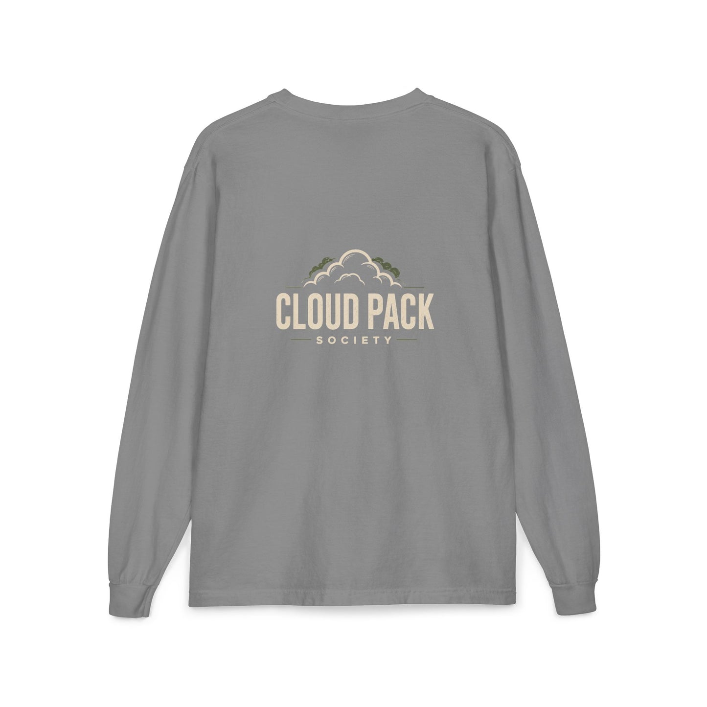 Cloud Pack Society Long Sleeve Pocket Tee — Mountain Logo Outdoor Shirt